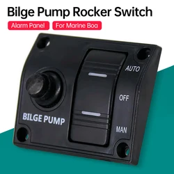 3 Way Bilge Pump Rocker Switch+Alarm Panel AUTO-OFF-MAN IP66 for Marine Boat 015-02