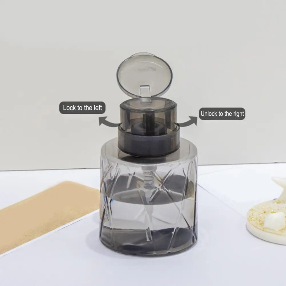 1/2 ชิ้นล็อคปั๊มเปล่าตู้เล็บแต่งหน้าRemoverรีฟิลขวดปั๊มความดันภาชนะของเหลว