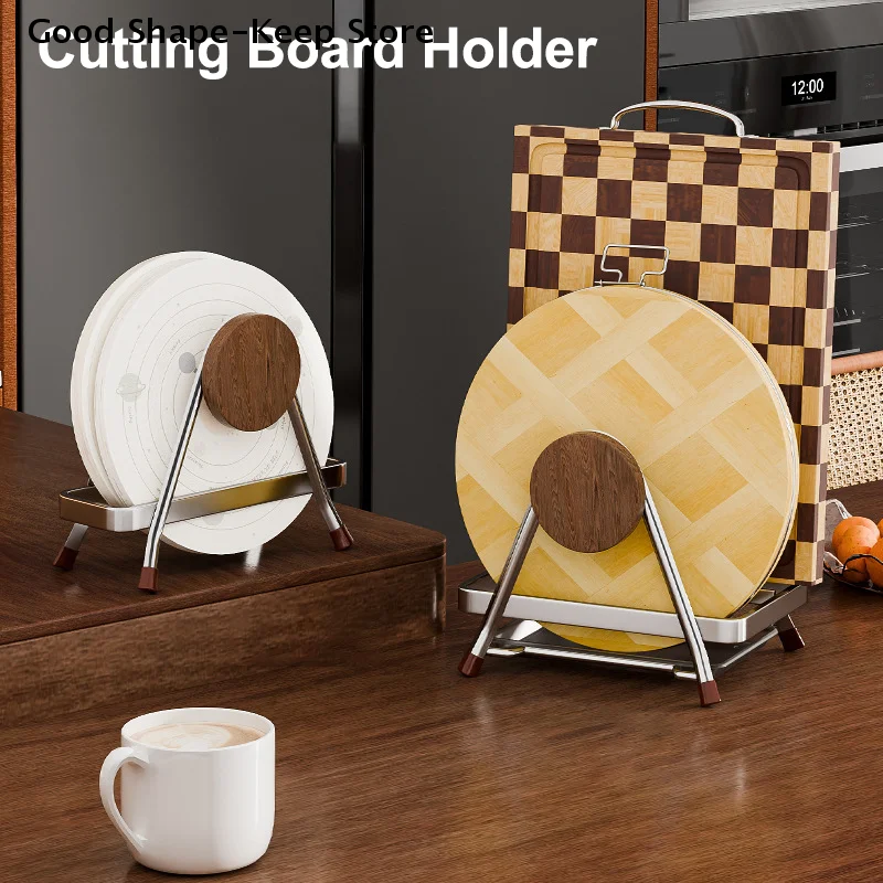 Multi-Purpose Stainless Steel Durable Shelving Dish Stand Cutting Board Holder Rustproof Space Saving Chopping Board