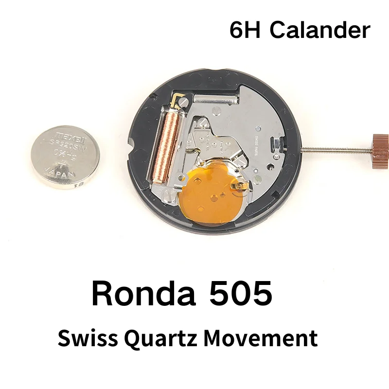 Swiss Quartz Movement RONDA 505.24H 10½''', 23.30mm Multifunction 24 Hours Hand - GMT Date 6H Calander