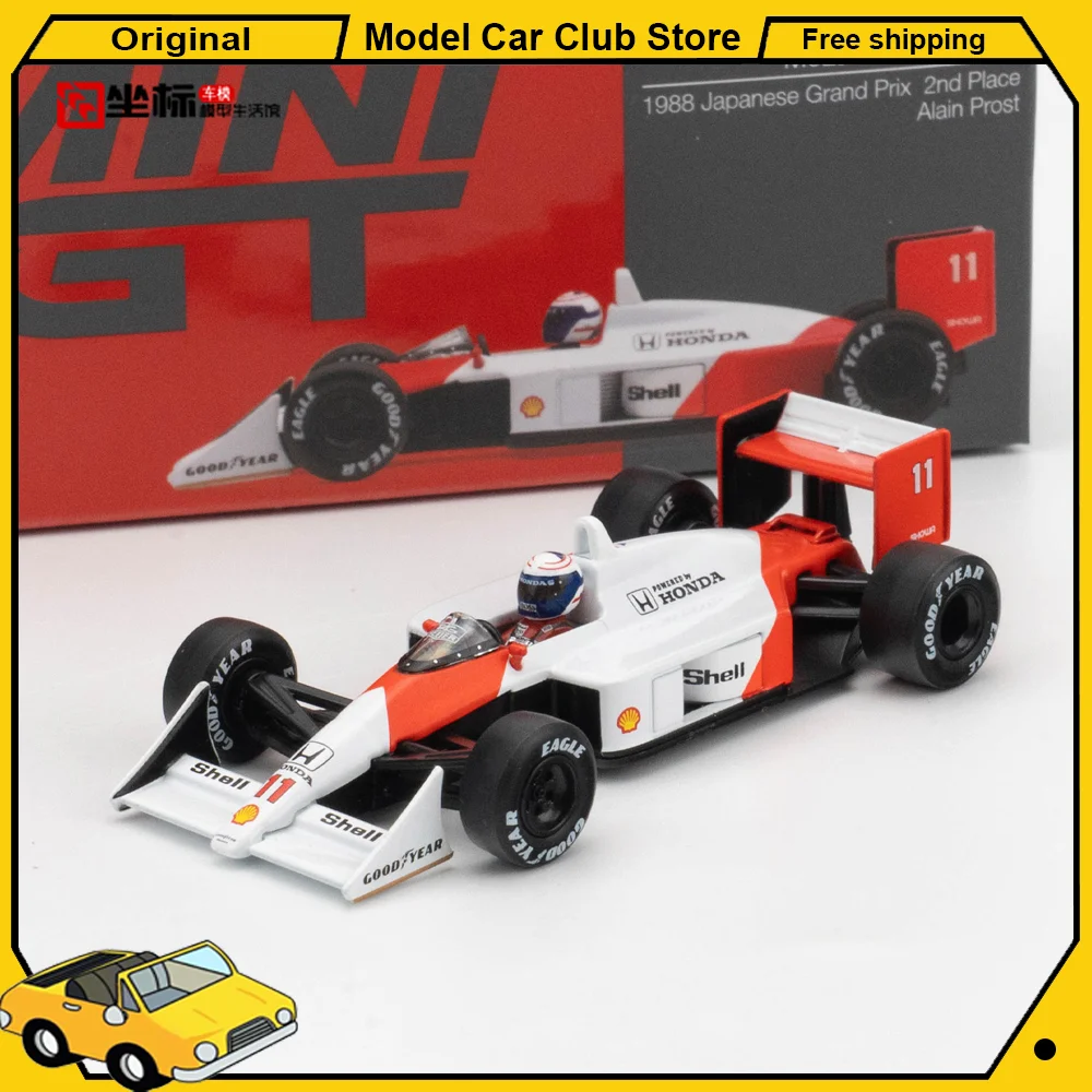 minigt-1-64スケール-1123-マクラーレン-f1-mp4-4-1988年日本グランプリ2位アラン・プロスト合金製カーモデル-ダイキャストおもちゃ-ギフト