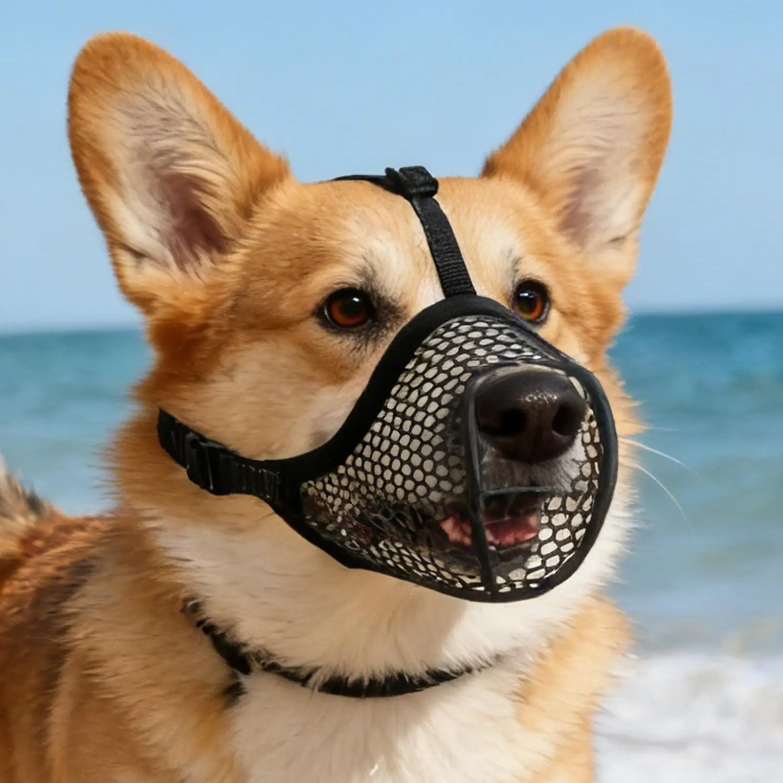 1PC Dog Muzzle Mesh Large Dog Breathable Grid Prevent Random Eating Stop Barking Golden Retriever Dog Mouth Cage Pet Mask