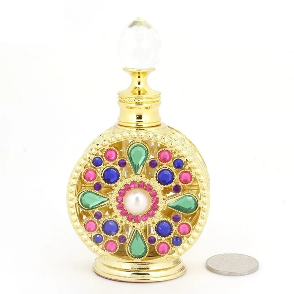 

Dubai Arabic style Essential oil Essence bottle Rhinestone bottle Makeup sub-bottling Empty refillable bottles