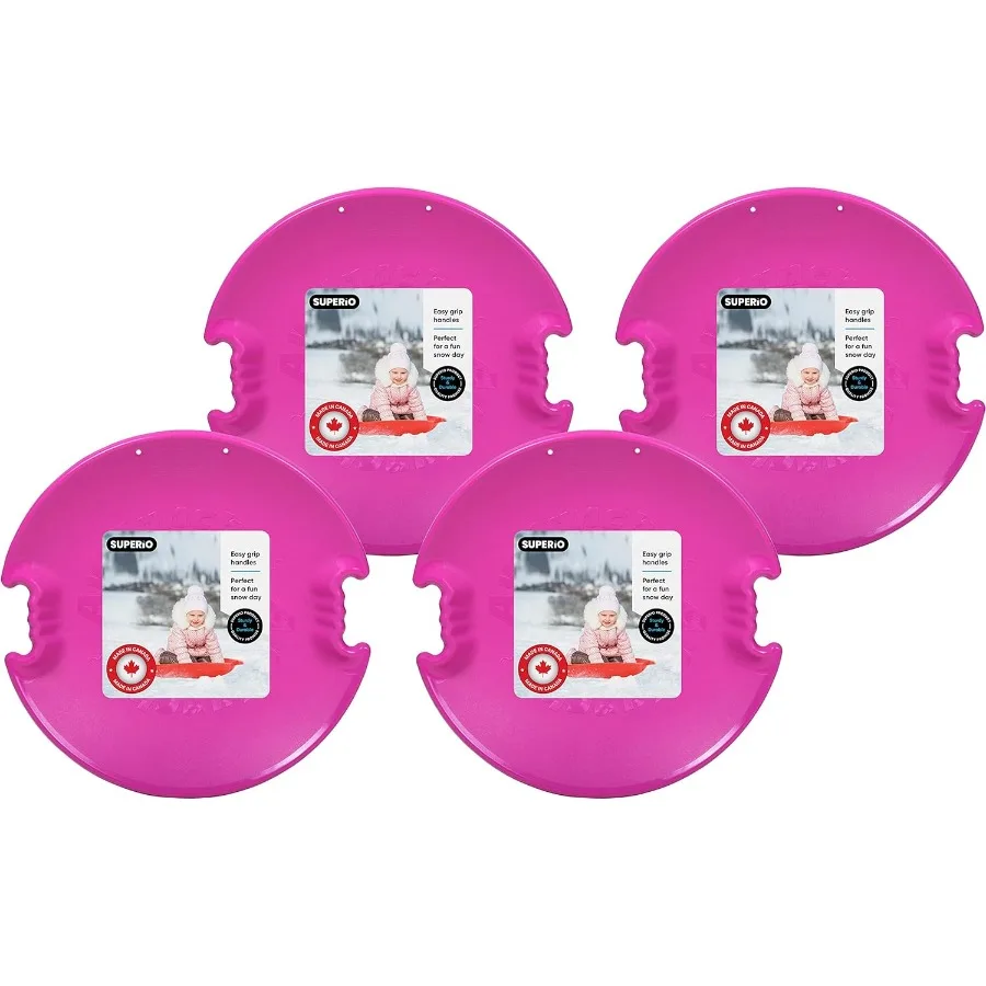 

Winter Snow Toys Fun for and Adults 26 Round Plastic Sleds in Spiral Design Avalanche Circle Jet Sled for Toddlers 4-Pack Snow