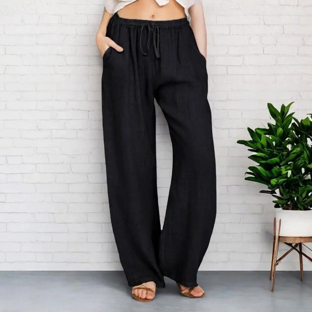 Women Harem Pants Temperament Commuting Loose Casual Pants 2025 Home Trousers Lace-up Drawstring Wide Leg Baggy Pants Streetwear