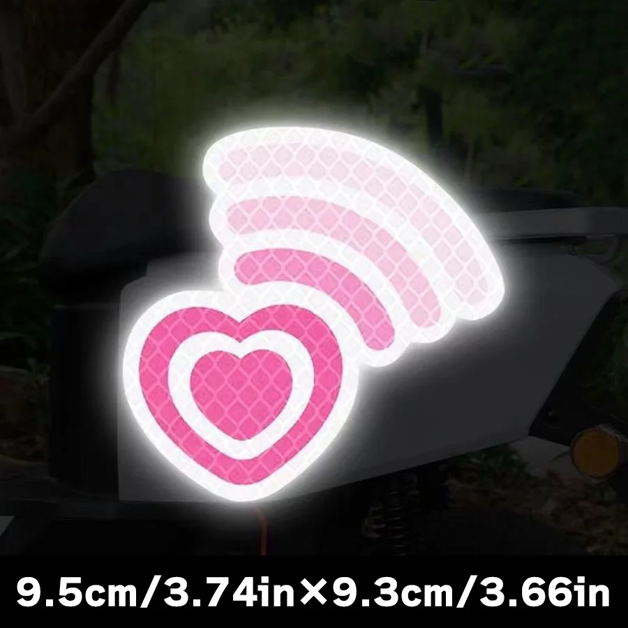 Signal Heart Glow Sticker 1PC Cartoon Luminous Vinyl Decal Car Hood Fuel Tank Racing Scooter Scratch Cover Night Decor