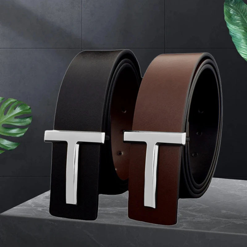 3.6cm New High-quality Men's Genuine Leather Designer Belt Business Casual Cowhide Alloy Pin Buckle Belt for Men