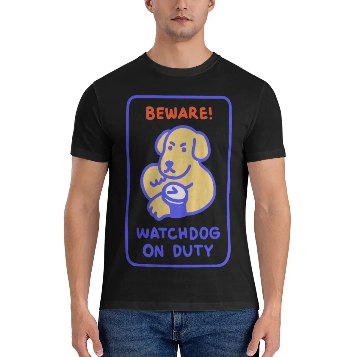 Men's Beware T Shirt Watch Dogs Cotton Clothes Vintage Short Sleeve Round Neck Tee Shirt Gift Idea T-Shirt