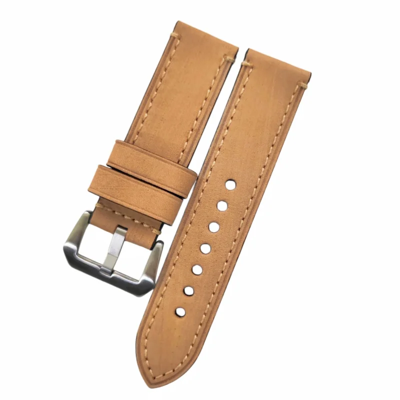 Wholesale 10PCS/Lot 20MM 22MM 24MM 26MM Crazy Horse Leather Watch Strap Watch Band Vegetable - Tanned Leather
