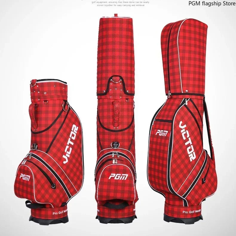 PGM Golf Bag British Plaid Men's/women's Nylon Golf Bag Standard Bag QB006