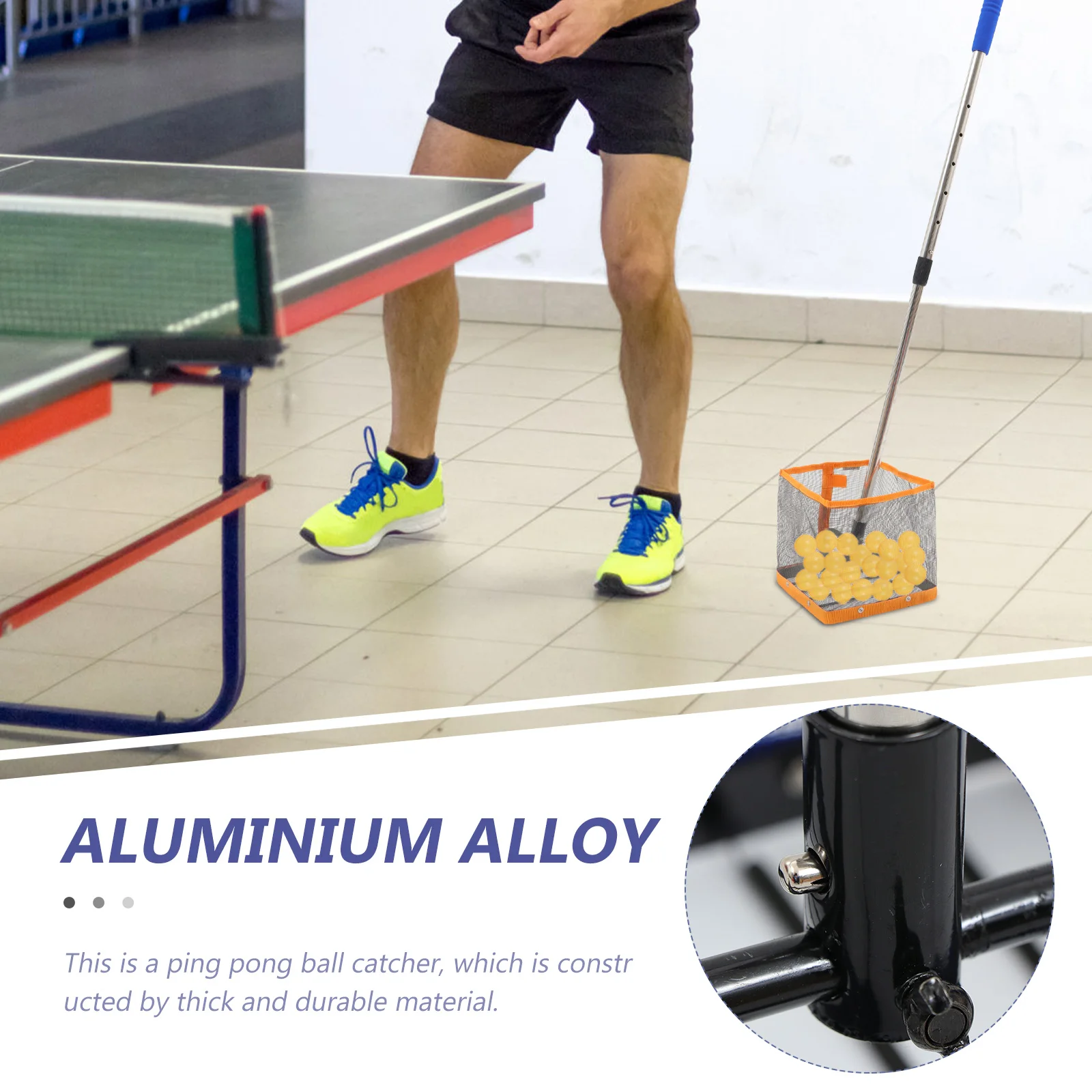 

Telescopic Table Tennis Ball Picker Orange Adjustable Rod Retractable Grip Durable Material Badminton Collector Child Water Game