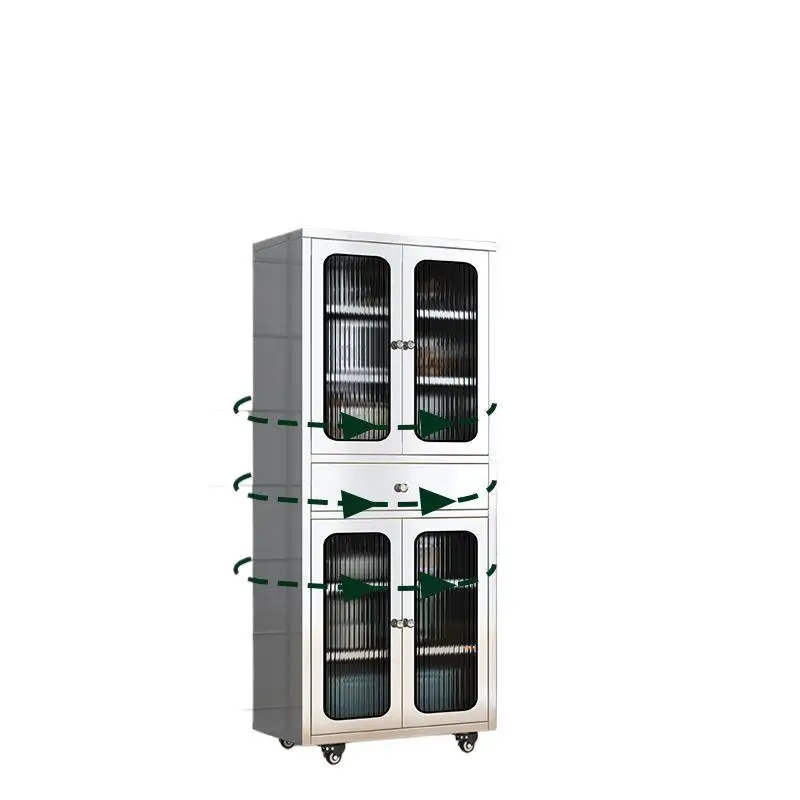 

304 thickened stainless steel cupboard mesh door dining side cabinet household kitchen cabinet storage