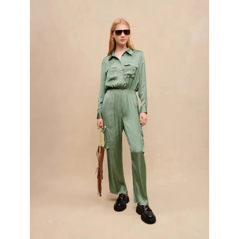 Mzje-Long Sleeve Mint Jumpsuit for Women Original Design Summer Newest 2024