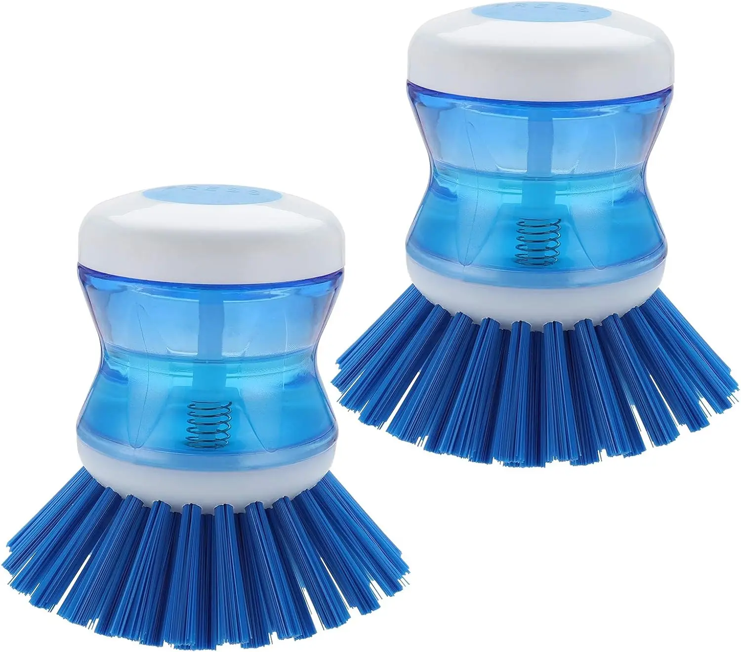 

Dish Brush with Soap Dispenser for Scrubbing Pots Pans Kitchen Sink, Blue 2 Pack