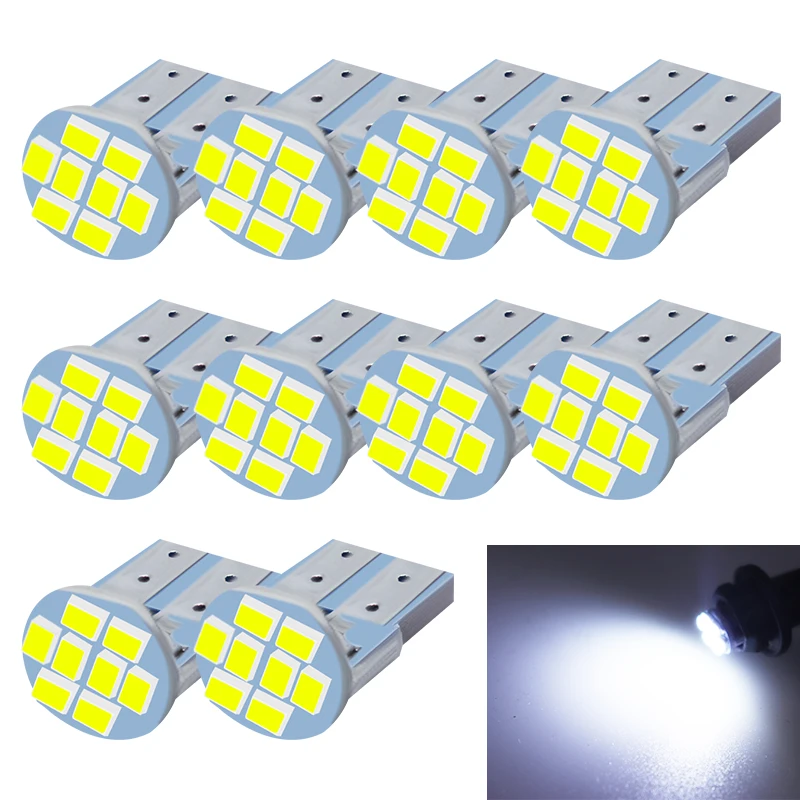 

10pcs Car LED W5W T10 8smd Led 1206 PCB 8leds 8 SMD 3020 Car Interior Light 194 168 192 3020 Auto Wedge Lighting DC 12V