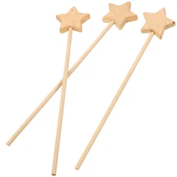 3 Pcs Fairy Wand Kids Unfinished Wooden Moon Stick Party Favors Star Wands Blank