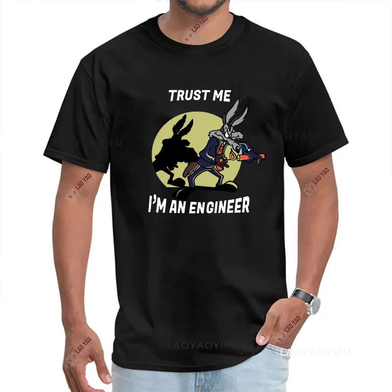 Turst Me Men Tshirt Trust Me I Am An Engineer Geek Quote Tees Funny Man Cool Loose Breathable Graphic Tops Casual Streetwear