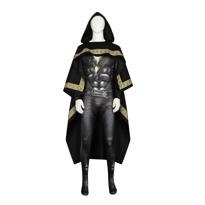 

AA DC Superhero Movie Black Adam Cosplay Costume Teth-Adam Jumpsuit Black Bodysuit with Cloak Halloween Stage Clothes 2025 New
