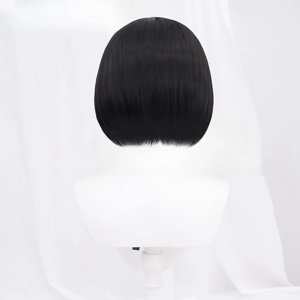 Anime Cosplay Pruik voor Vrouwen Zwart Kort Steil Haar voor Meisjes Hittebestendige Synthetische Pruik Halloween Kostuum Cosplay Party