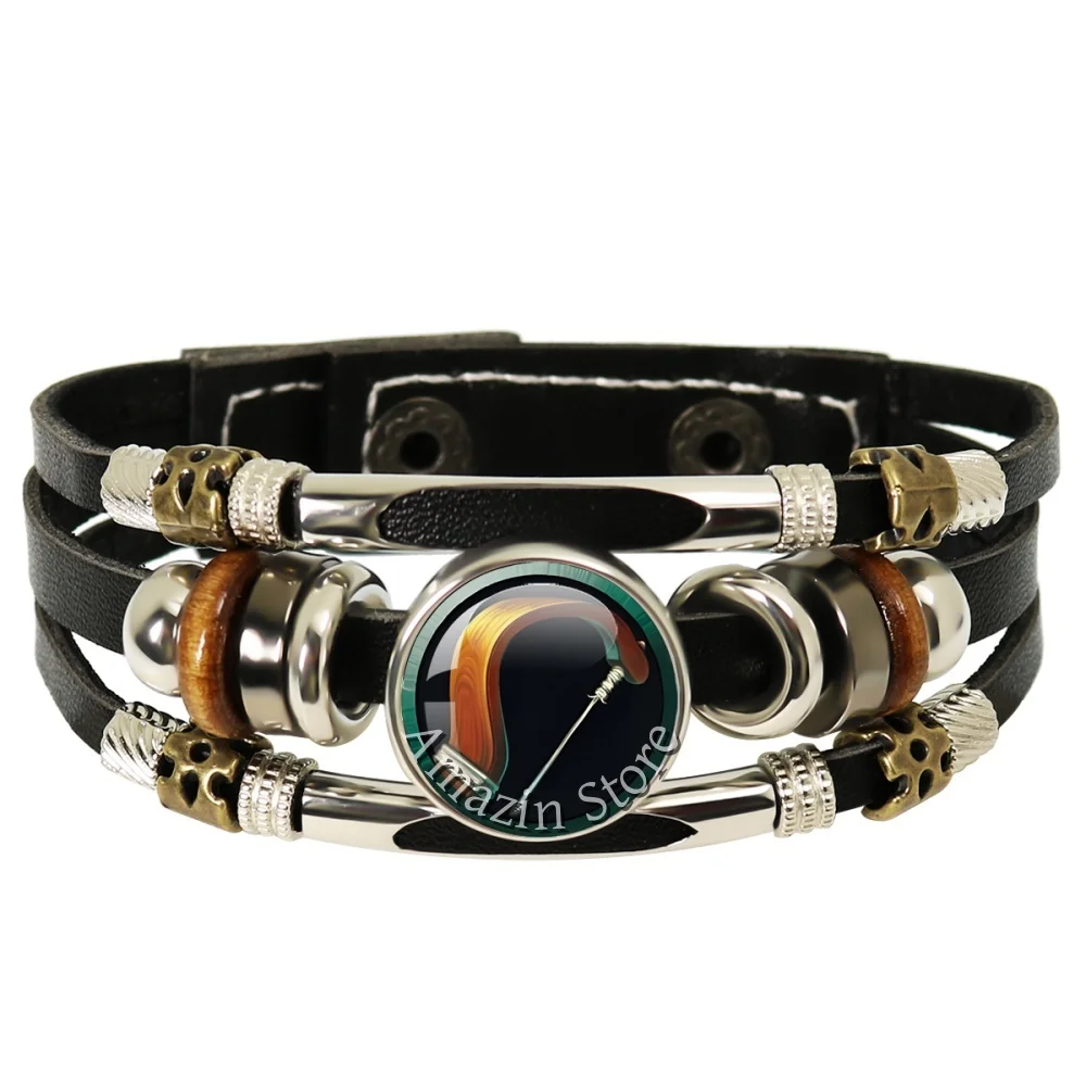 New 18mm Leather Rope Black Bracelet Game World Of Warcraft Necklace WOW Glass For Women Men Jewelry Hearthstone Fans Gift