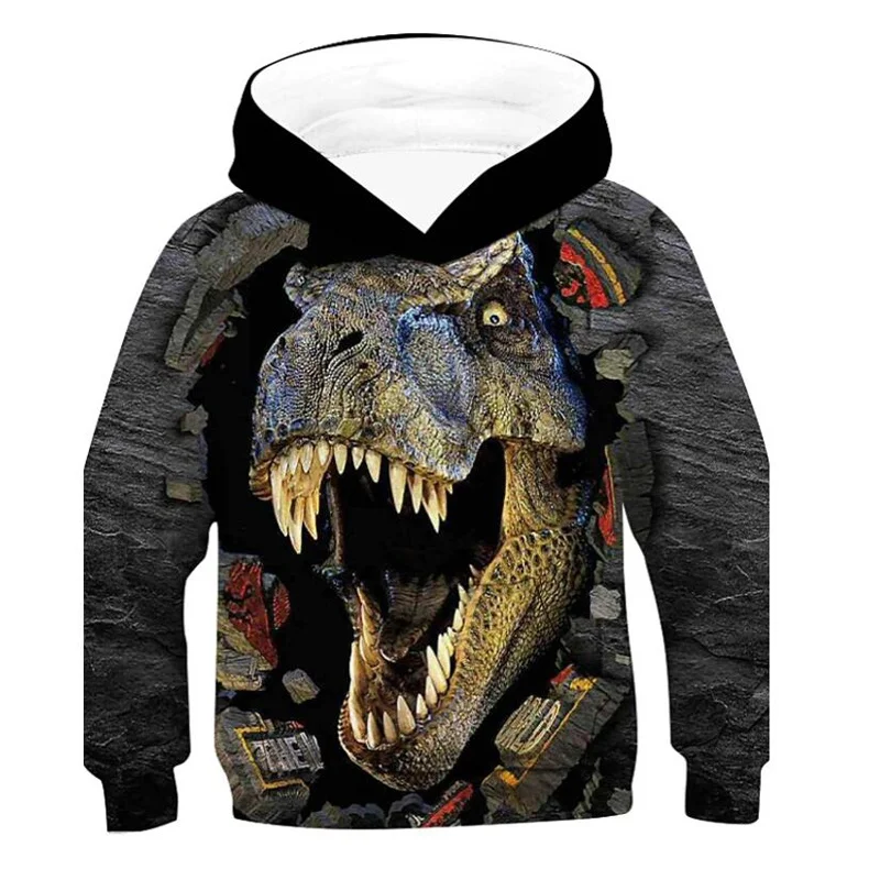 Men's and Women's Jurassic Park 3d Printed Dinosaur Hoodie Sweatshirt Fashion Casual Oversized Hooded Sweatshirt