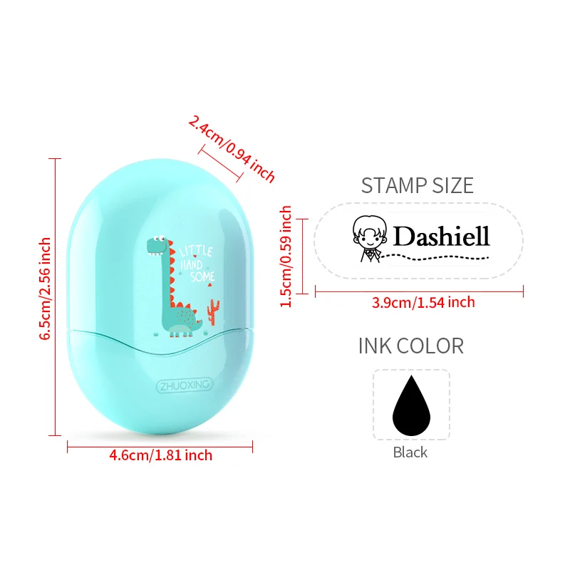  مجموعة طوابع اسم الأطفال المخصصة - ختم التصميم المخصص الرائج للوازم المدرسية والسفر والحرف اليدوية والتنظيم المدرسي #2