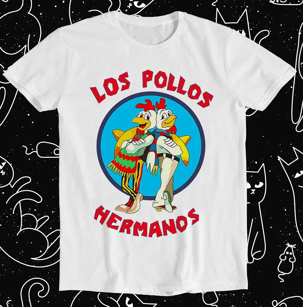 تي شيرت رجالي صيفي بأكمام قصيرة عالي الجودة 100% قطن كسر سيئة لوس بولوس دجاج براذرز مطبوع غير رسمي للرجال تي شيرت رجالي #3