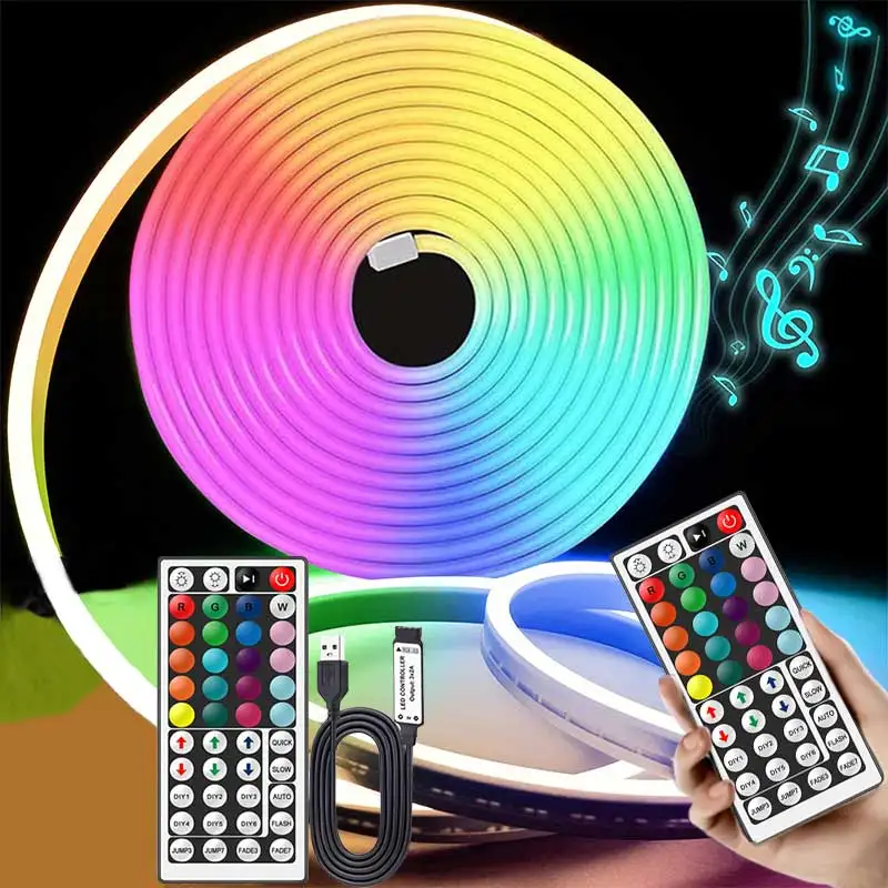 Neony Led RGB Neon Strip Light 1M2M3M4M5M IP65 Wodoodporne neony do sypialni Kuchnia Domowe oświetlenie dekoracyjne wewnętrzne