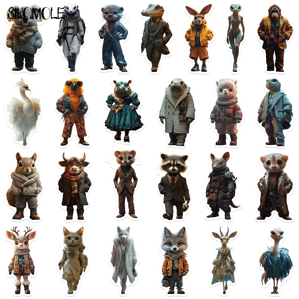 10/50/100 pçs dos desenhos animados bonito antropomórfico animal moda adesivos estéticos diy crianças viagem bagagem graffiti adesivo pacote