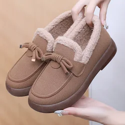 Slip On Shoes For Women Loafers Fur Casual Female Sneakers Bow-Knot Slip-on Driving Winter New Butterfly Moccasin Bow-Knot Loaf