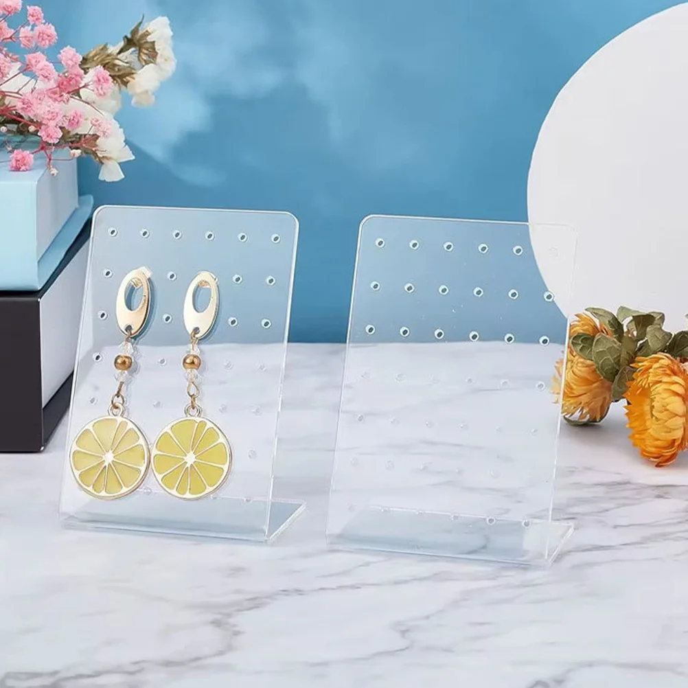 

4Pcs 72 Holes Acrylic Earring Organizer Holder Stand Jewelry Display Rack for Stud Hoop Dangling Earrings Kids Earring Holder