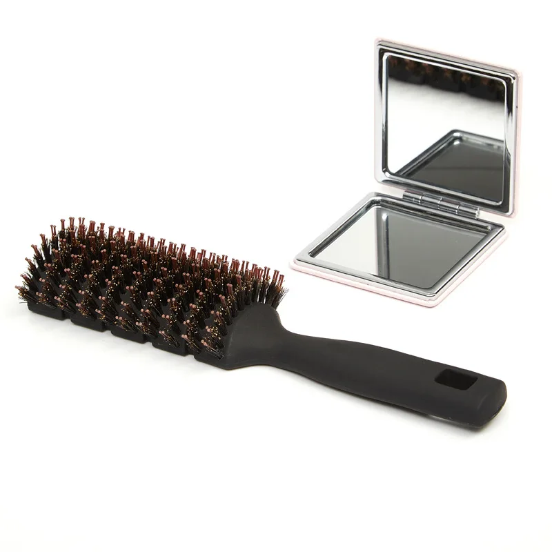Boar Bristles Detangling Hair Brush Hollow Out Tangled Hair Comb Quick Dry Anti Static Curl Define Styling Brush Barber Tool New