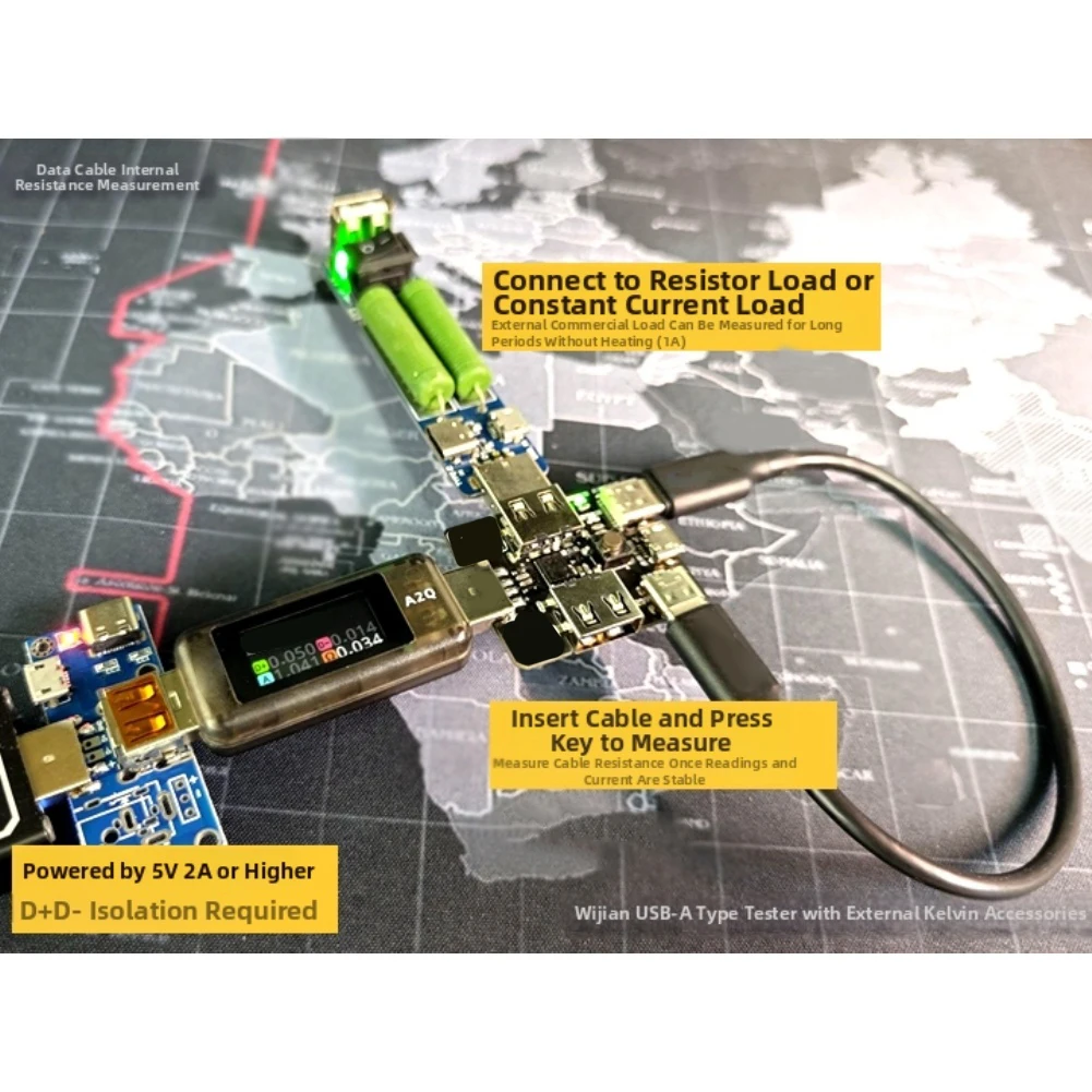 Production Line Testing Kelvin Meter Key Control Measurement Device Measurement Four-wire Tester TYPE-C To TYPE-C Cable