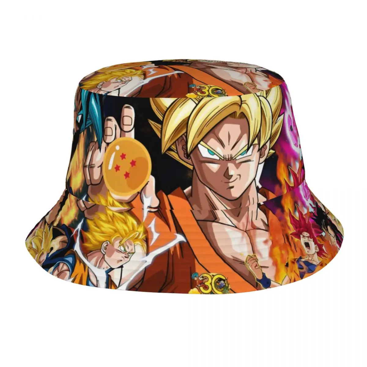 Dragon Ball Z Bucket Hats for Men Women Summer Vocation DBZ Anime Characters Sun Hats Fashion for Outdoor Fishing Hats