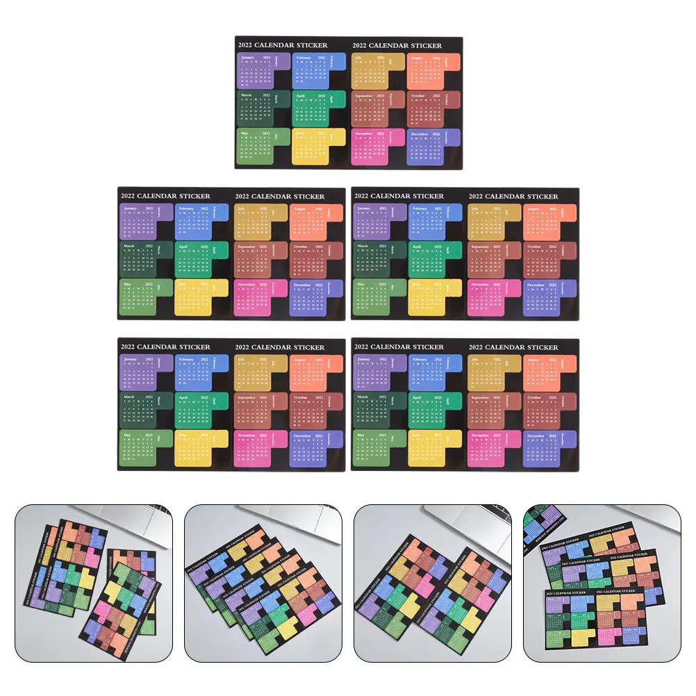 

5pcs Notepad Index Stickers Colorful Month Label For Office School Use Quick Reference Fluorescent Note Organizer Student