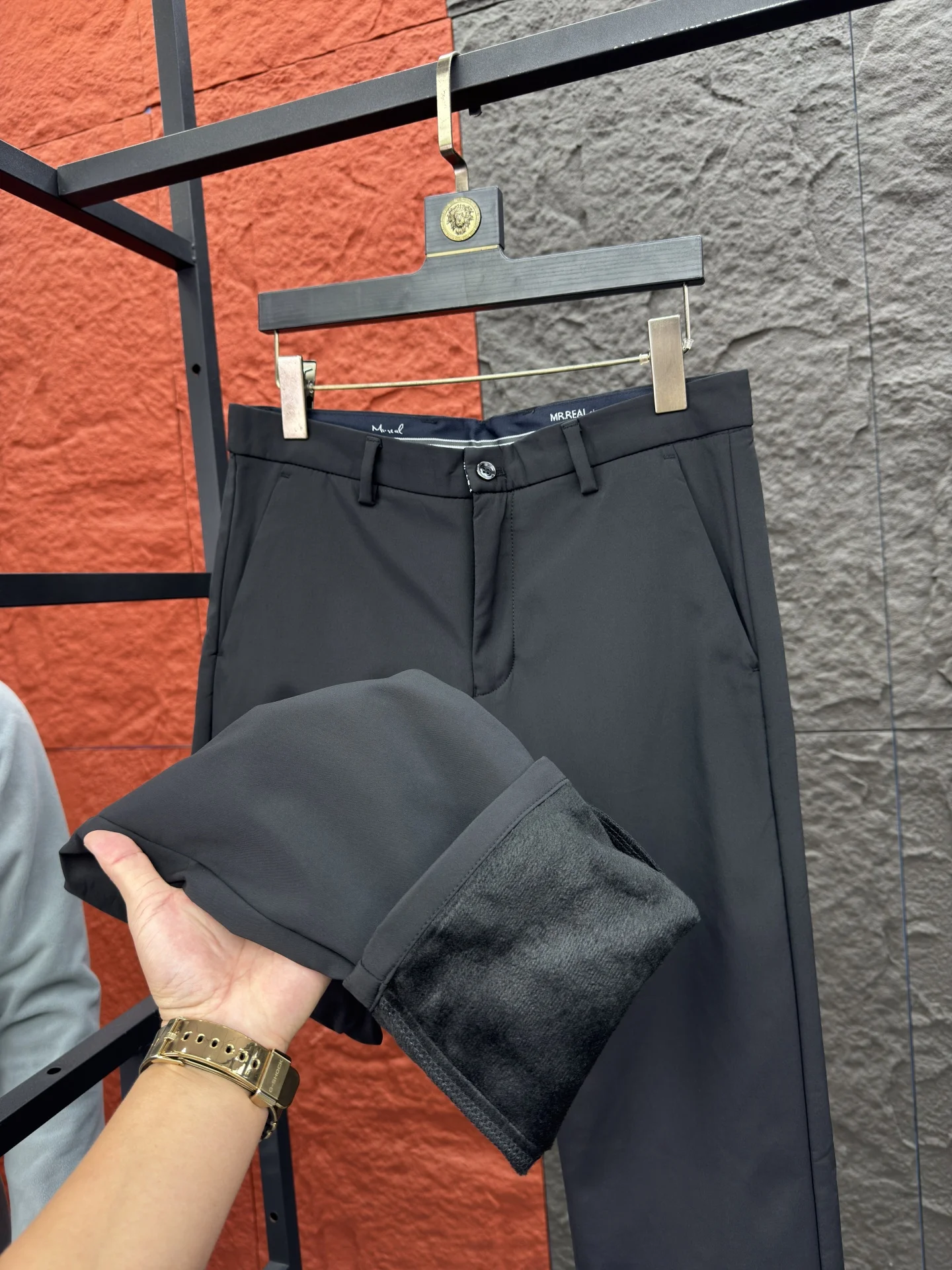 

Svip Men's Slim Fit Straight Leg Casual Pants Fce Lined Thiened Warm Comfortable Autumn Winter Color Leisure Trousers