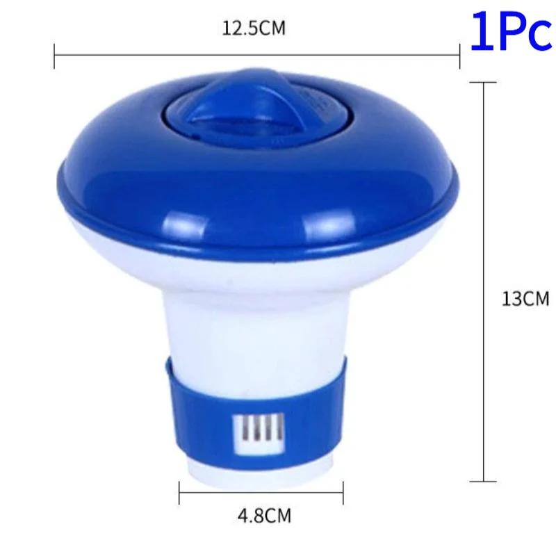 1Pc 5 Inch Floating Pool Chlorine Dispenser With Adjustable Flow Vents And Leak Proof Lid For Indoor Outdoor Pools Spa Hot Tubs.