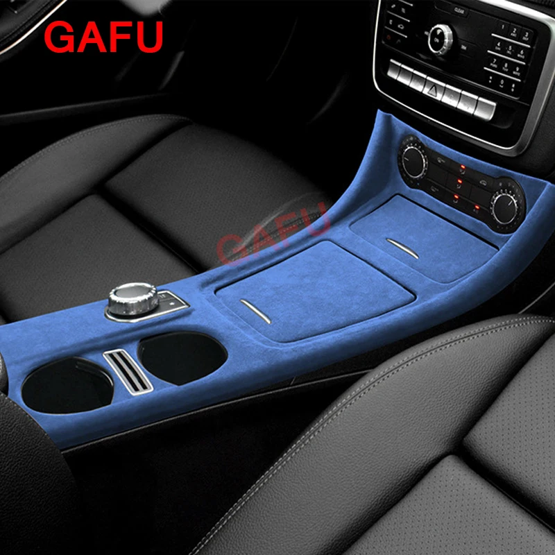 

For Benz GLA CLA 2015-2019 Car Plush Fur Central Console Pannel Protective Breathable Trim Gear Cover Interior Accessories