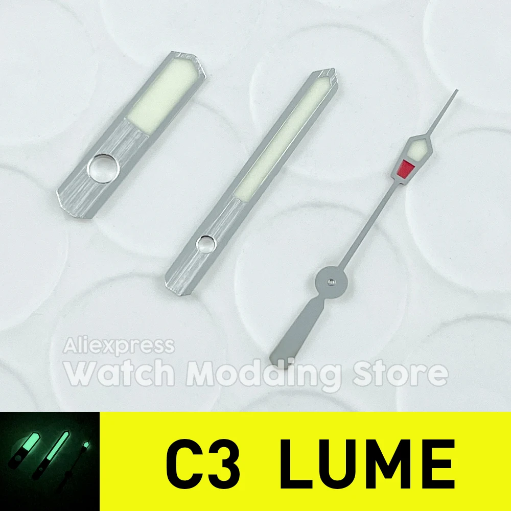 NH35 Hands in Super C3 Green Lume - for NH35A, NH36A, 4R35 7S26 movement SKX Mod MM300 Marine SBDX001 with BGW9 Lume