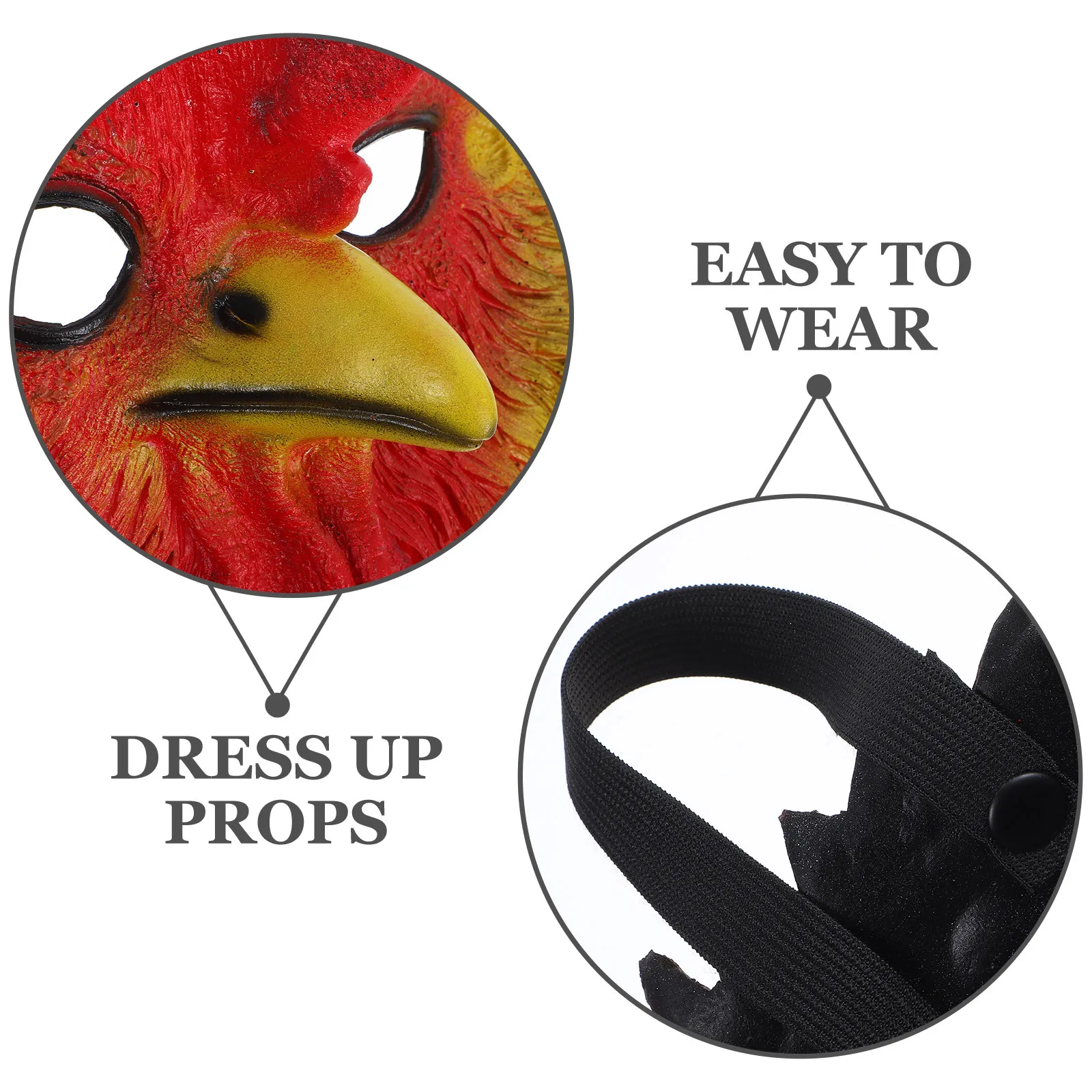 

Halloween Rooster Mask Realistic Simulation Lightweight Safe PU Material Party Cosplay Costume Accessory Photo Prop