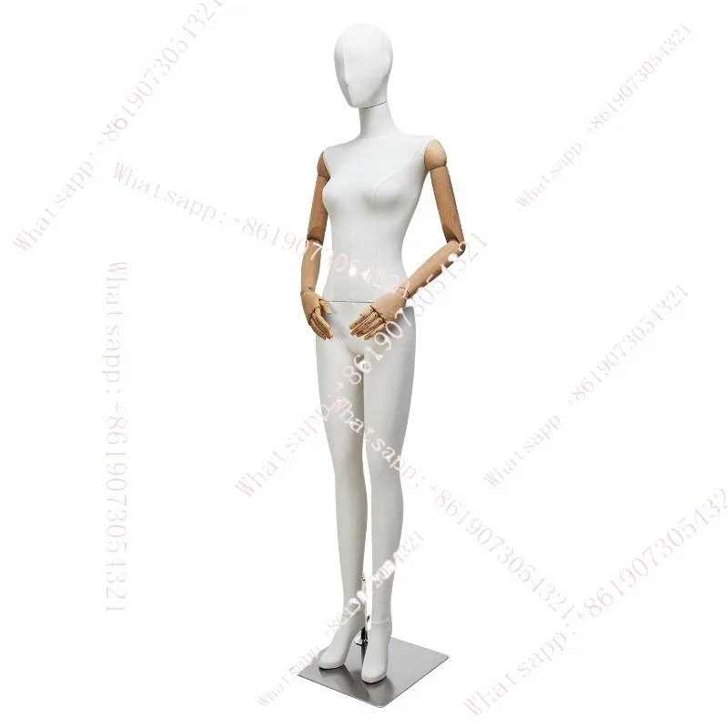 wrtWomen's clothing store model display stand Korean version right-angle shoulder bag coarse linen hanging hand window display