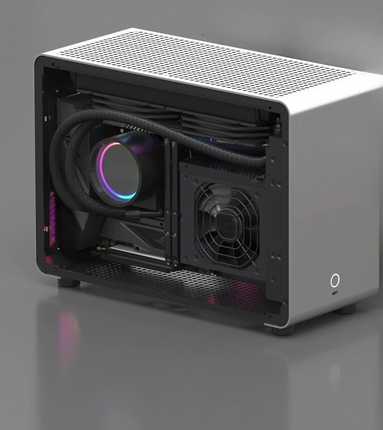 G1‑Pro A4 Mini ITX Case, Aluminum Alloy Transparent Side, SFX PSU, 240mm Water Cooling Desktop Chassis