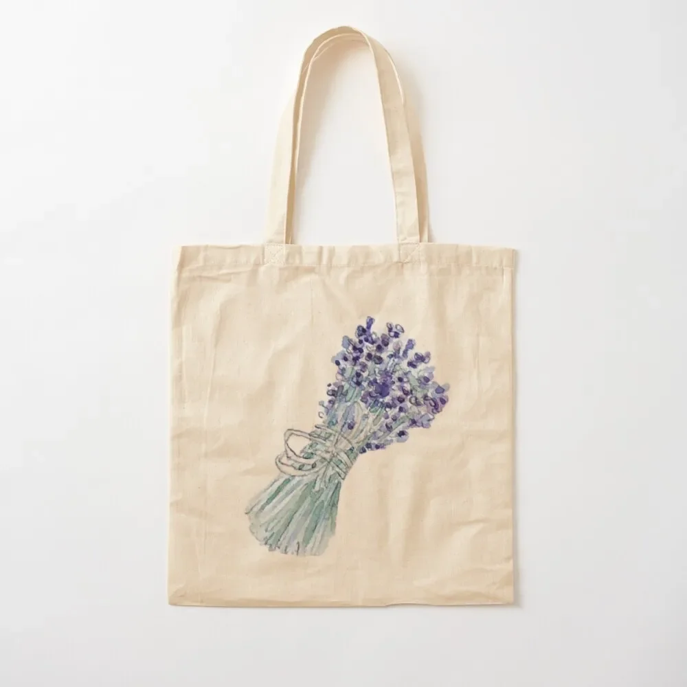 

Lavender Bouquet with Twine Bow Tote Bag shopping cart bags Customizable tote bag Canvas Tote Bag