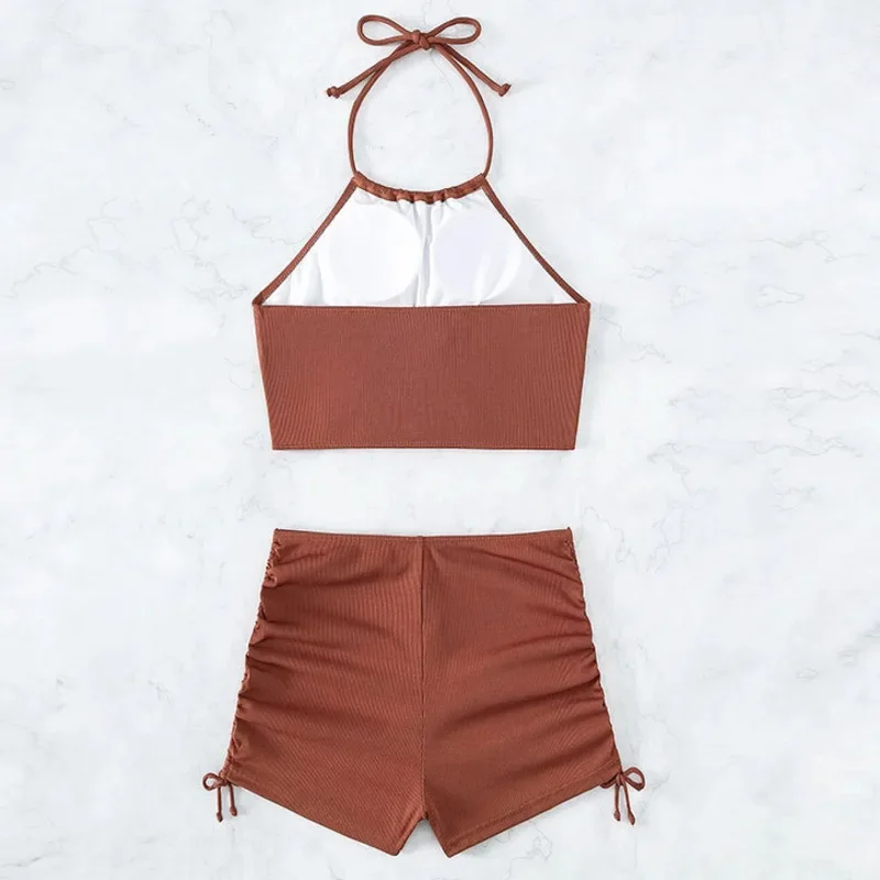 2025 Summer Black Swimsuits Tankini Sets Female Swimwear Sports Beach Wear Two-Piece Bathing Suits Pool Women's Swimming Suits