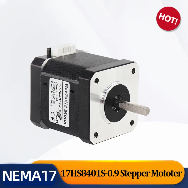 

5PCS 17HS8401S 0.9 degree 42 motor 42BYGH 1.7A 52N.CM Nema17 micro gear stepper motor 0.9 degree for 3D printer accessories