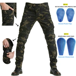 Men Motorcycle Outdoor Riding Rider Camo Jeans Equipment Protective Gear Road Racing Stretch Pants Multi-Color Optional 2025 NEW