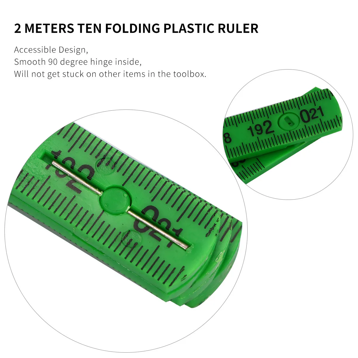 1Pcs Plastic Folding Measuring Ruler Compact Portable Accurate Cm Mm Markings Foldable for Single-Handed Use Wet Environments