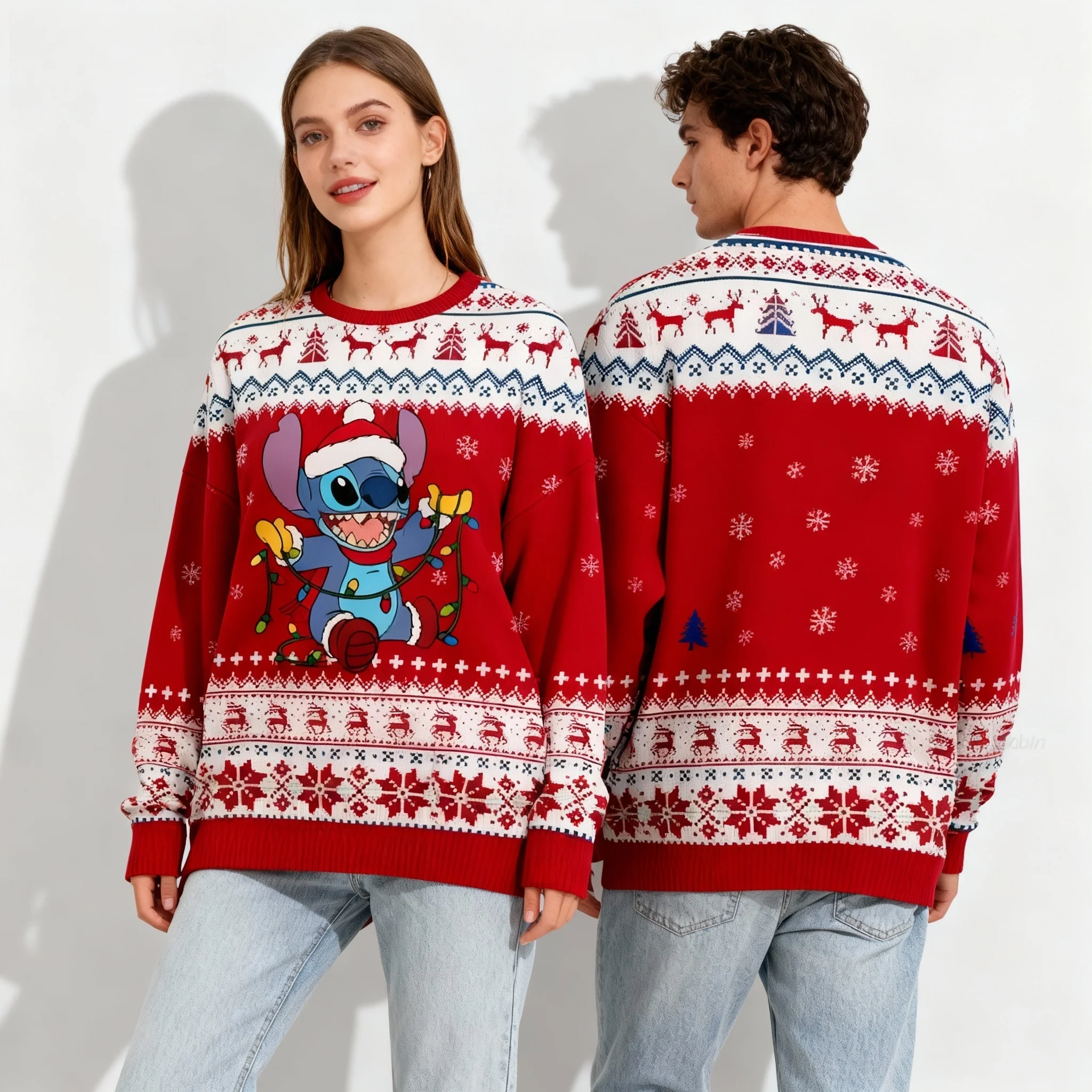 ديزني الكلاسيكية ويني ذا بوه حفلة عيد الميلاد حلوة باردة المتضخم المرأة الكبار والأطفال الخريف/الشتاء جولة الرقبة هوديي #2