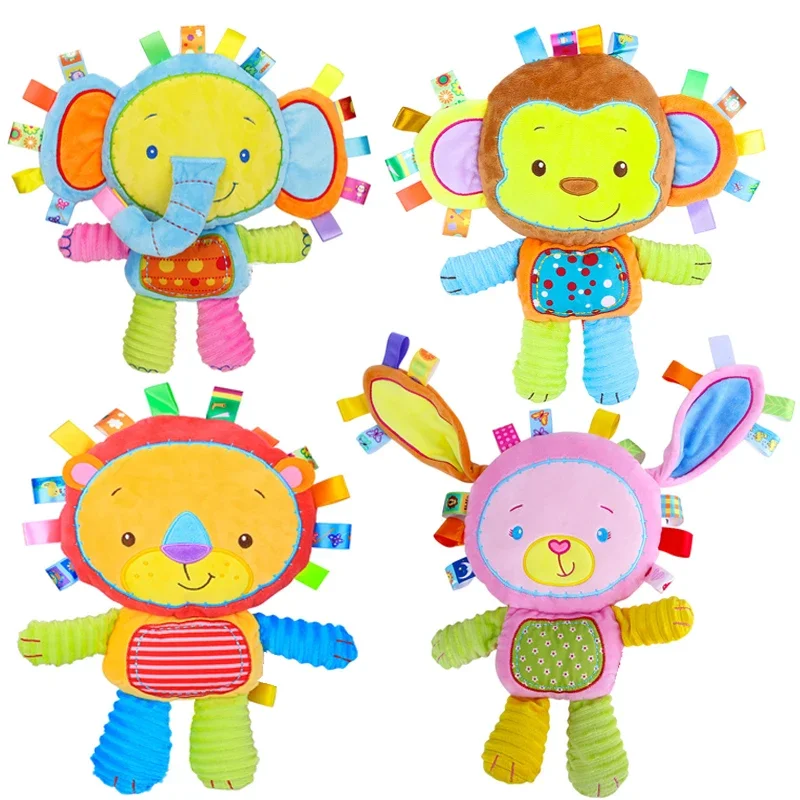 Label Bayi Boneka Hewan Mainan Lembut Mainan Kerincingan Bawaan Gajah Sensorik Mainan Lonceng Mewah untuk Tidur Mewah Hadiah Bayi Balita Baru Lahir