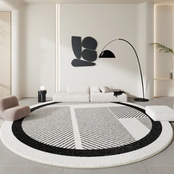 Minimalist Bedroom Decor Black White Carpet Fluffy Soft Carpets for Living Room Home Plush Floor Mat Large Area Lounge Round Rug